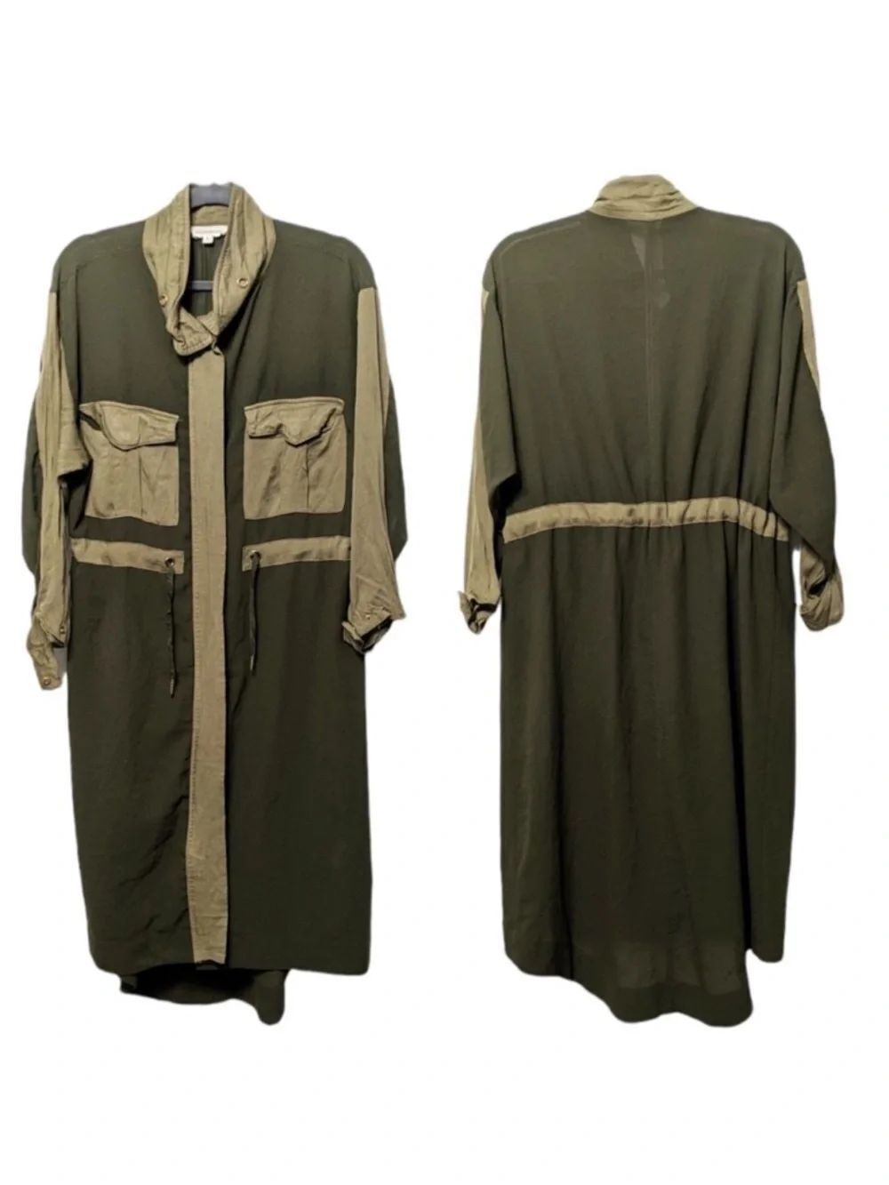 DANCE & MARVEL Military Colorblock Lagenlook Midi Jacket S